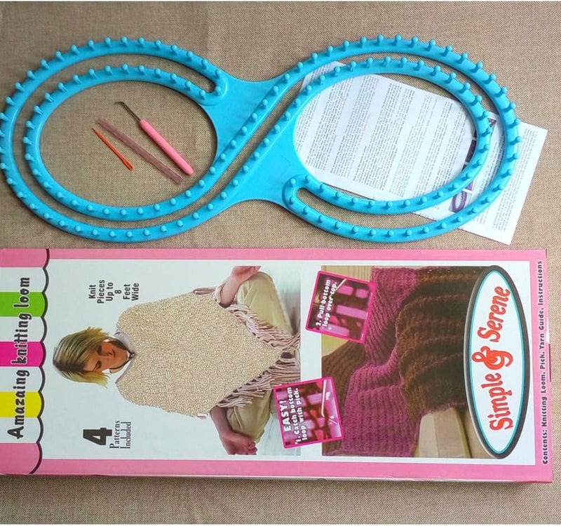 WAYION 55" Afphgan Serenity Loom Knitting Board Weave Loom Kit with Step by Step Instructions Great for The Experienced Loom Knitter(Blue/Pink) (Blue) - Image 2